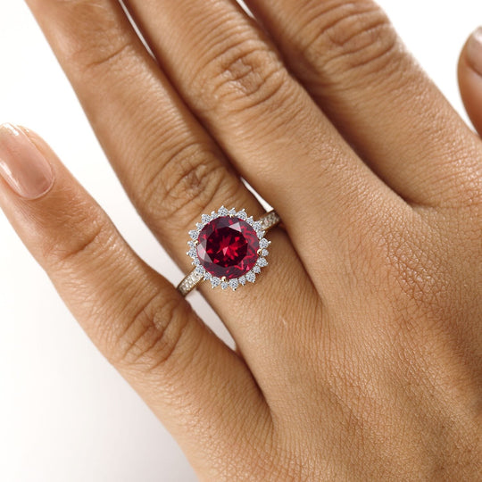 AAA Lab Grown Padparadscha Saphir, Lab Grown Diamant AGI zertifiziert Ring 417 Gold (Größe 17.00) ca. 5.50 ct