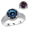 LUXURIANT zertifizierter und geprüfter AAA Labor Alexandrit und VS-EF Labor Diamant Ring in 417 Weißgold - 5,63 ct.