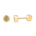 Natürliche, äthiopische Welo Opal Ohrringe, 925 Silber 750 Gelbgold Vermeil - 0,35 ct.