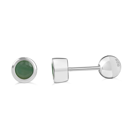 Kagem Sambischer Smaragd Ohrringe 925 Silber rhodiniert ca. 0.51 ct