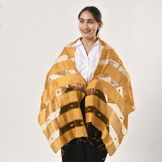 Modal-Seide-Schal, Streifendesign, 175x60 cm, Lila
