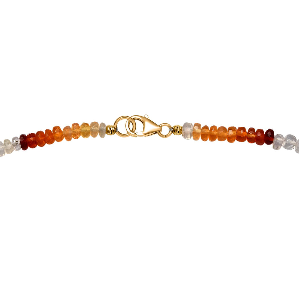 Feueropal Halskette ca. 45 cm 585 Gold ca. 36.45 ct
