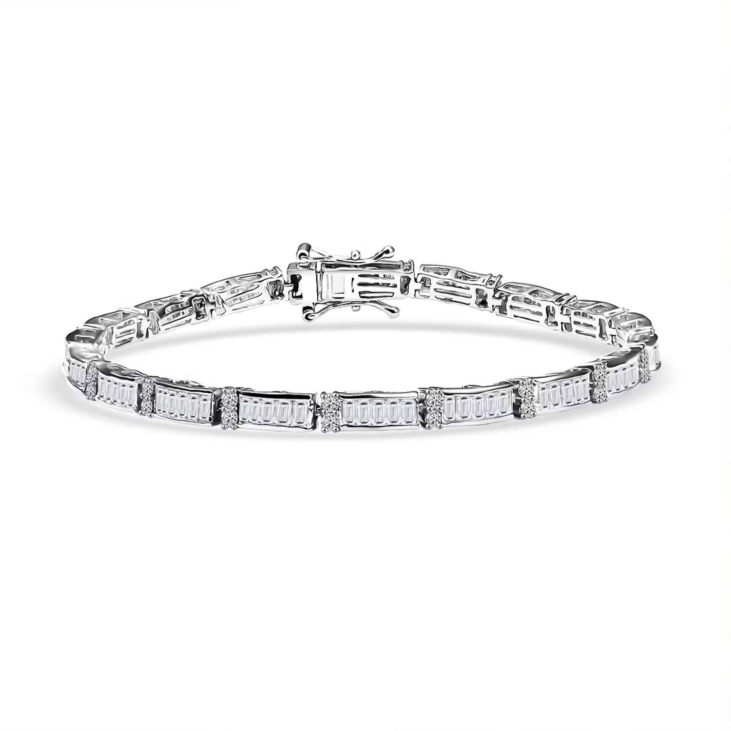 LUXURIANT DIAMOND - Lab Grown Diamant SI-GH Armband ca. 18.5 cm 925 Silber Rhodiniert (10-15 Werktage Lieferzeit) ca. 4.00 ct