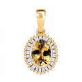 AA natürlicher goldener Tansanit und Diamant Anhänger, 925er Silber Gelbgold Vermeil - 0,99 ct.