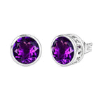 Afrikanische Amethyst Ohrringe, Silberfarben ca. 6.82 ct