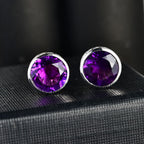 Afrikanische Amethyst Ohrringe, Silberfarben ca. 6.82 ct