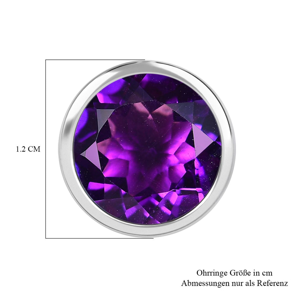 Afrikanische Amethyst Ohrringe, Silberfarben ca. 6.82 ct
