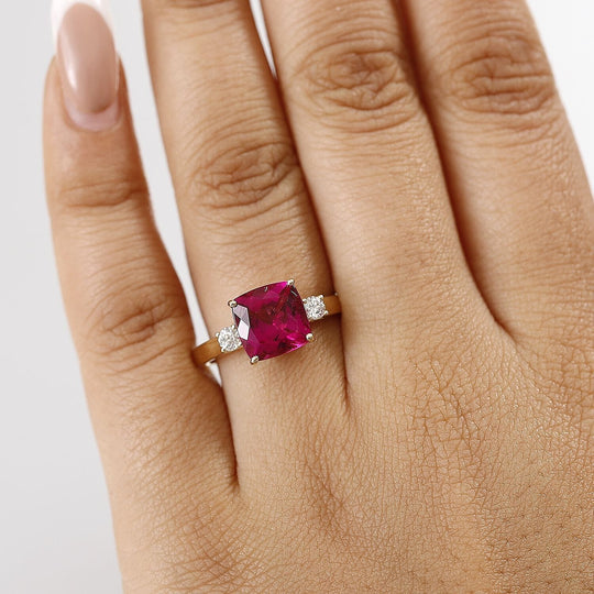 AAA Lab Grown Bixbit, Lab Grown Diamant AGI zertifiziert Ring 417 Gold (Größe 17.00) ca. 3.45 ct