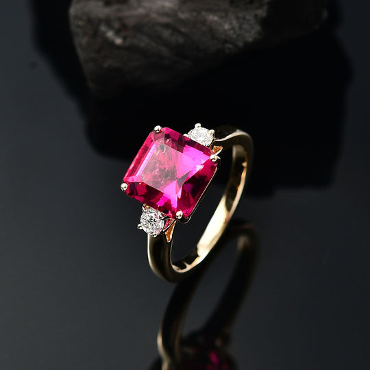 AAA Lab Grown Bixbit, Lab Grown Diamant AGI zertifiziert Ring 417 Gold (Größe 20.00) ca. 3.45 ct