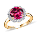 AAA Lab Grown Bixbite, Lab Grown Diamant Ring 417 Gold (Größe 16.50) ca. 3,66 ct