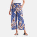 Weit geschnittene Hose, Blumenmuster, 99×35,5cm, Blau