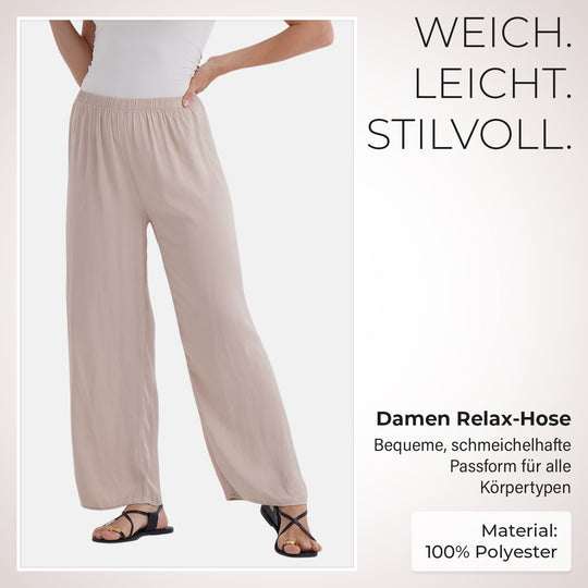 Trendige Palazzo-Hose aus 100% Polyester, Einheitsgröße, Beige