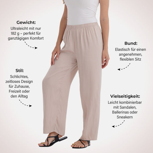 Trendige Palazzo-Hose aus 100% Polyester, Einheitsgröße, Beige