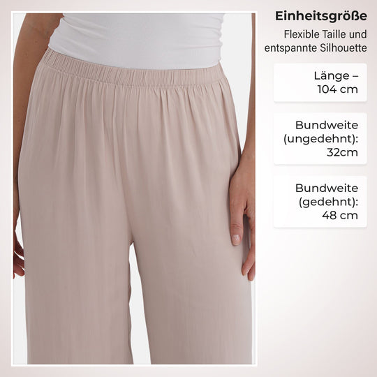 Trendige Palazzo-Hose aus 100% Polyester, Einheitsgröße, Beige