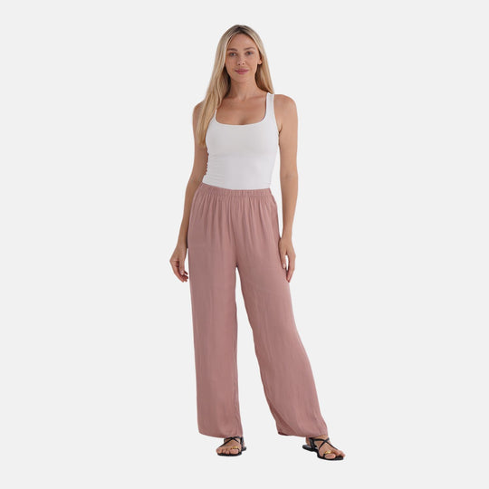 Trendige Palazzo-Hose aus 100% Polyester, Einheitsgröße, Beige