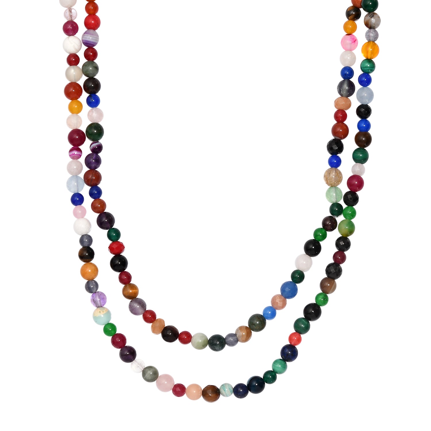 Mehrfarbige Edelsteine Kette, 127 cm ca. 450.00 ct