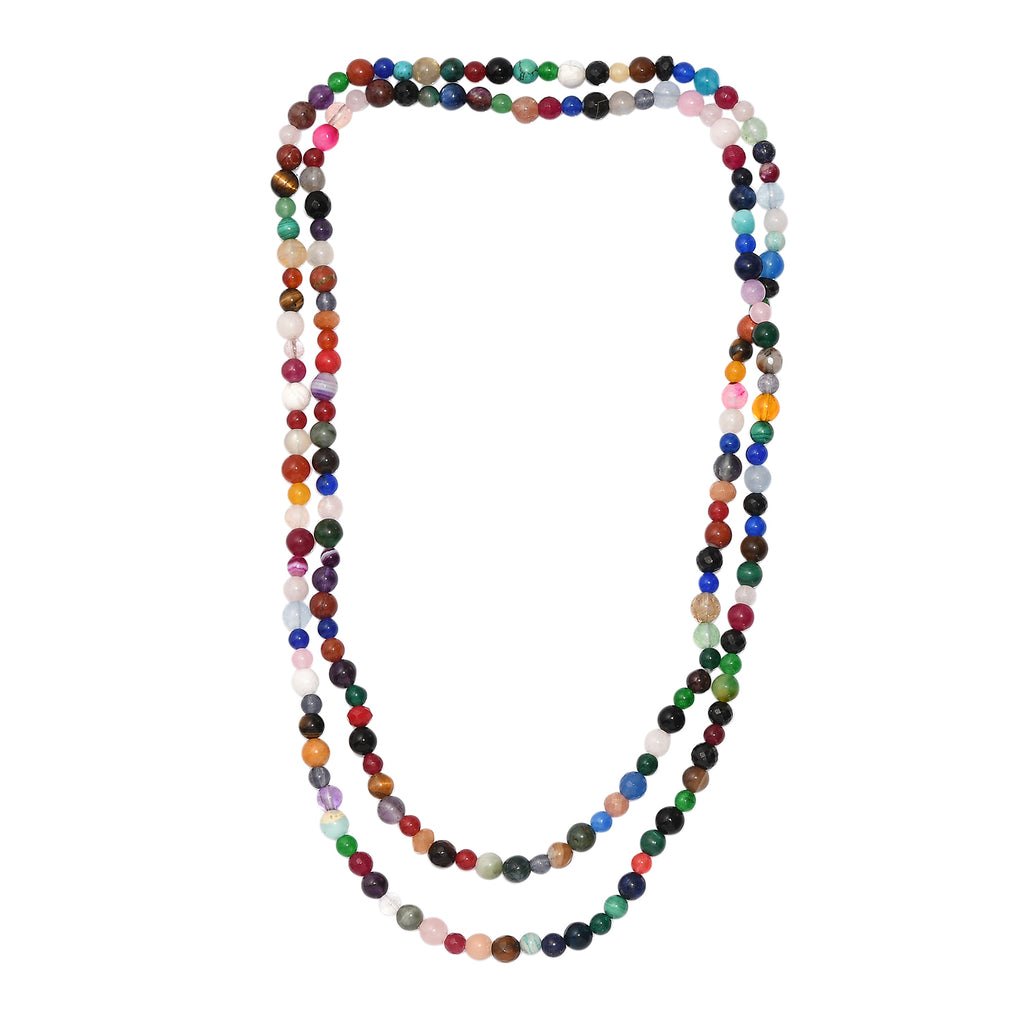 Mehrfarbige Edelsteine Kette, 127 cm ca. 450.00 ct