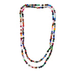 Mehrfarbige Edelsteine Kette, 127 cm ca. 450.00 ct