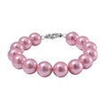 Rosa Muschelkernperle (11-13mm) 19cm Armband, Edelstahl