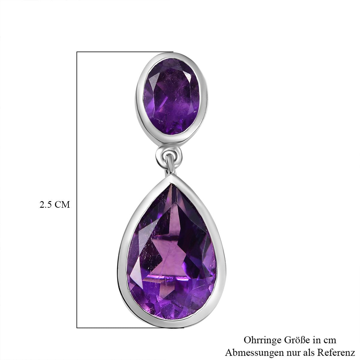 Afrikanischer Amethyst Ohrringe Messing ca. 6,69 ct.