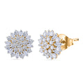 LUXURIANT SGL zertifizierte VS-EF Labor Diamant Ohrringe, 925 Silber Gelbgold Vermeil - 1,12 ct.