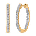 LUXURIANT SI-GH Labor Diamant Creolen, 925 Silber Gelbgold Vermeil - 0,50 ct.