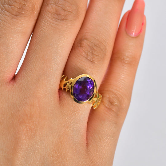 Afrikanischer Amethyst Ring Messing (Größe 17.00) ca. 3,24 ct