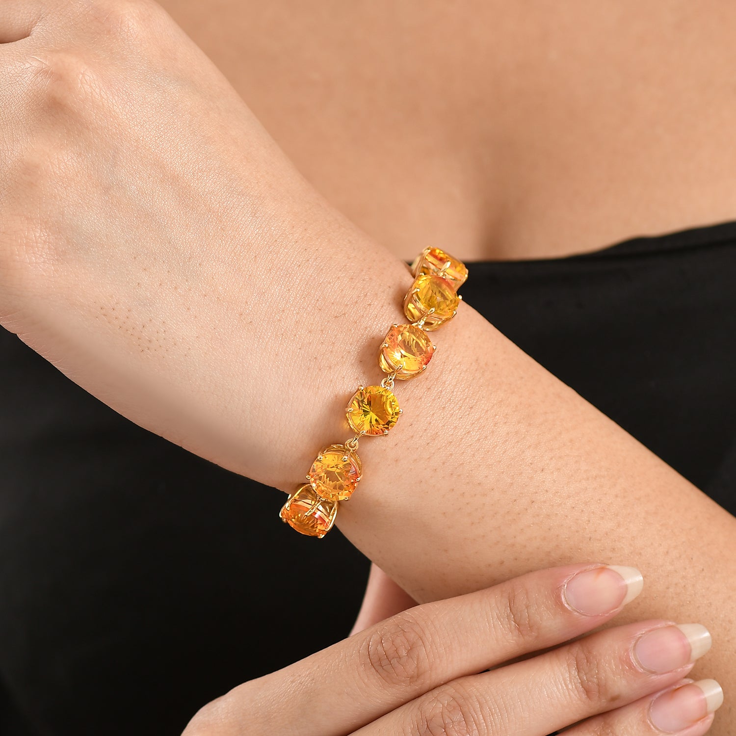D'Joy Sphaleros Quarz Ring und 19cm Armband