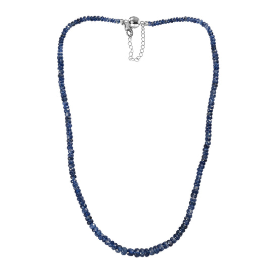Kaschmir Kyanit Halskette ca. 45 cm 925 Silber rhodiniert ca. 100.00 ct