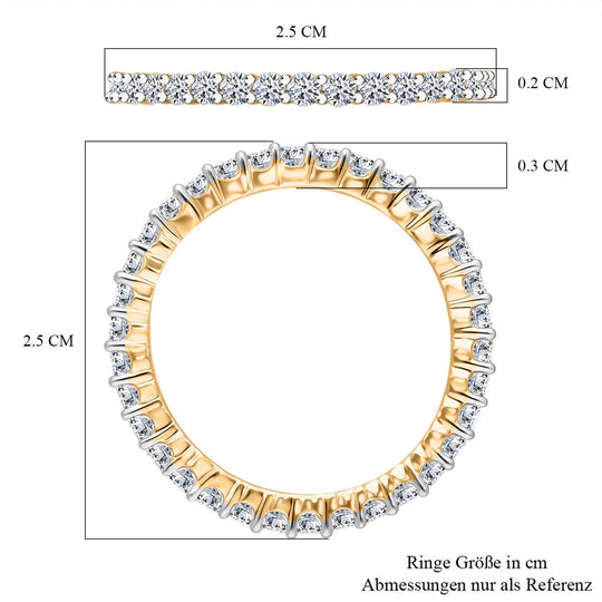 LUXURIANT DIAMOND - Lab Grown Diamant SI-GH Ring 925 Silber platiniert  (Größe 21.00) ca. 1.00 ct