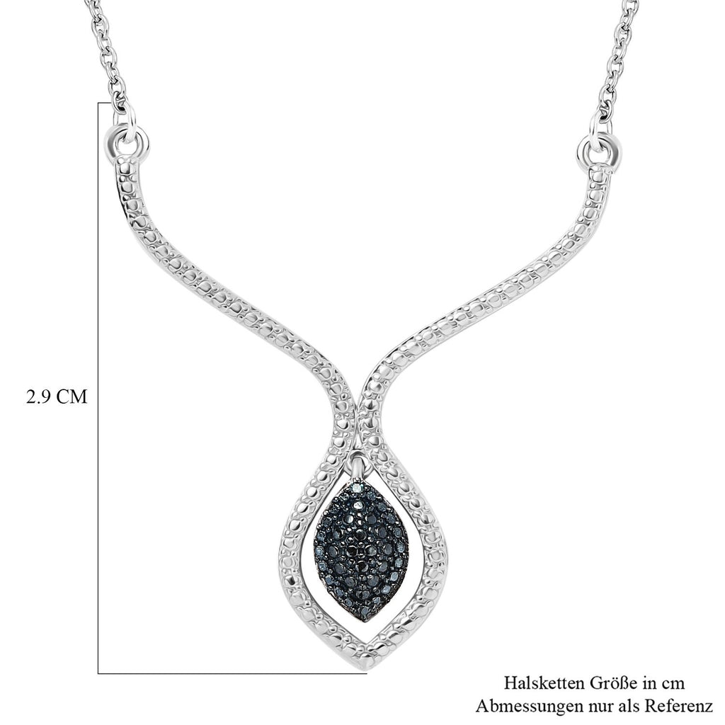 Blauer Diamant Halskette ca. 45 cm Edelstahl