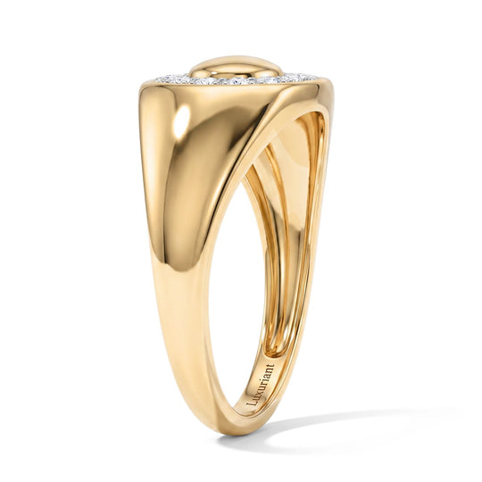 LUXURIANT SI-GH Labor Diamant Ring, 925 Silber Gelbgold Vermeil - 0,33 ct.