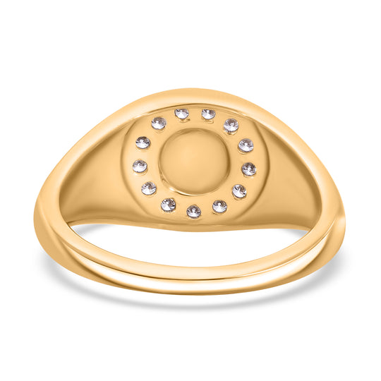 LUXURIANT DIAMOND - Lab Grown Diamant SI-GH Ring 925 Silber Gelbgold Vermeil (Größe 17.00) ca. 0.33 ct