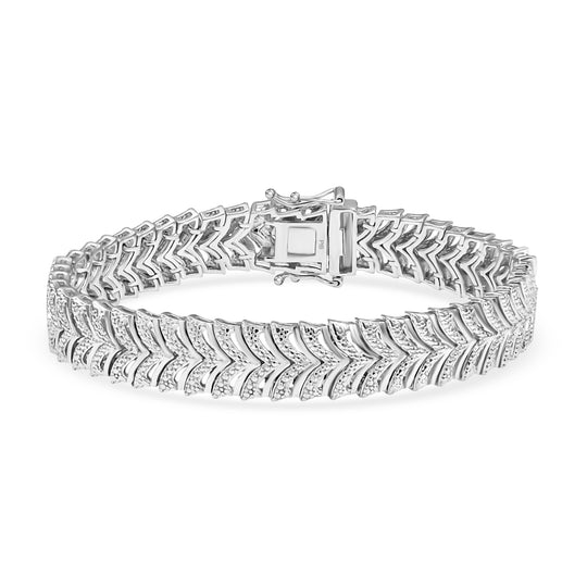Designer Inspiriertes Weißes Diamant Chevron Armband, ca. 19 cm, Nickelfreies Messing, Goldfarben
