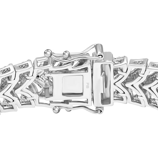 Designer Inspiriertes Weißes Diamant Chevron Armband, ca. 19 cm, Nickelfreies Messing, Goldfarben