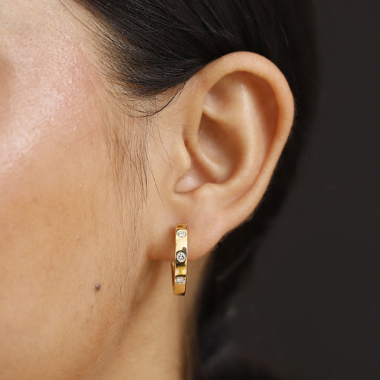 LUXURIANT DIAMOND - Lab Grown Diamant SI-GH Ohrringe 925 Silber 750 Gelbgold Vermeil ca. 0,33 ct.