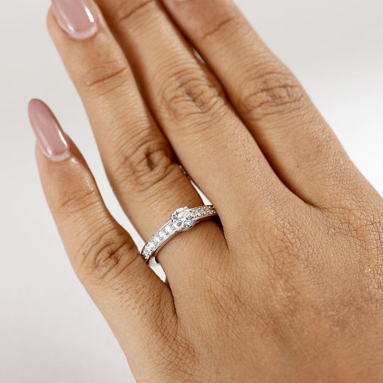 LUXURIANT DIAMOND - Lab Grown Diamant VS-EF SGL zertifiziert Ring 925 Silber rhodiniert (Größe 19.00) ca. 1.00 ct