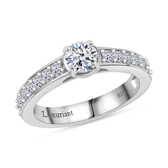 LUXURIANT DIAMOND - Lab Grown Diamant VS-EF SGL zertifiziert Ring 925 Silber rhodiniert (Größe 19.00) ca. 1.00 ct