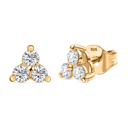 LUXURIANT DIAMOND - Lab Grown Diamant SI-GH Ohrringe 925 Silber 750 Gelbgold Vermeil ca. 0,50 ct.