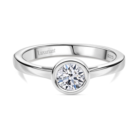 LUXURIANT DIAMOND - Lab Grown Diamant SI-GH SGL zertifiziert Ring 925 Silber 750 Gelbgold Vermeil (Größe 20.00) ca. 0.50 ct