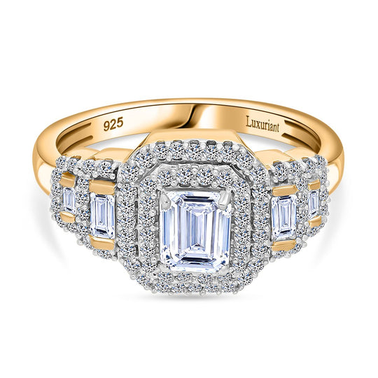 LUXURIANT DIAMOND - Lab Grown Diamant VS-EF SGL zertifiziert Ring 925 Silber platiniert (Größe 21.00) ca. 1.00 ct