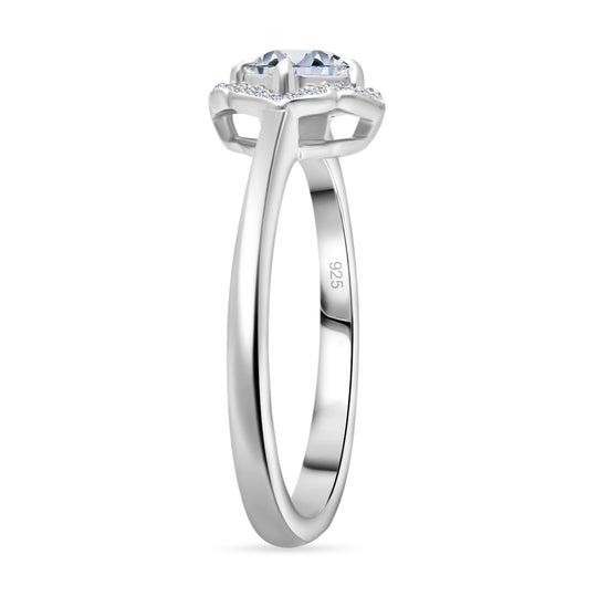 LUXURIANT DIAMOND - Lab Grown Diamant VS-EF SGL zertifiziert Ring 925 Silber platiniert (Größe 17.00) ca. 0.75 ct