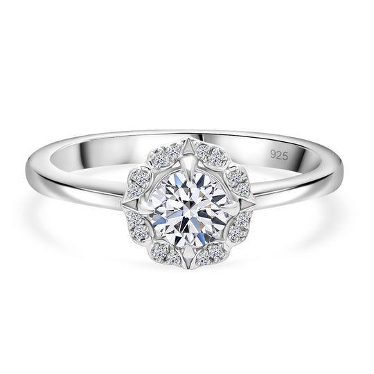LUXURIANT DIAMOND - Lab Grown Diamant VS-EF SGL zertifiziert Ring 925 Silber platiniert (Größe 17.00) ca. 0.75 ct