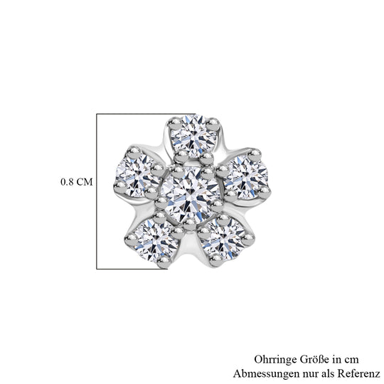 LUXURIANT DIAMOND - Lab Grown Diamant SI-GH Ohrringe 925 Silber platiniert ca. 0,50 ct.