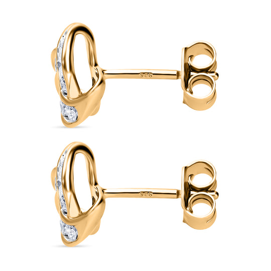 LUXURIANT DIAMOND - Lab Grown Diamant SI-GH Ohrringe 925 Silber Gelbgold Vermeil ca. 0.50 ct