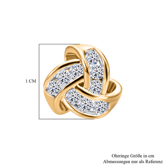LUXURIANT DIAMOND - Lab Grown Diamant SI-GH Ohrringe 925 Silber Gelbgold Vermeil ca. 0.50 ct