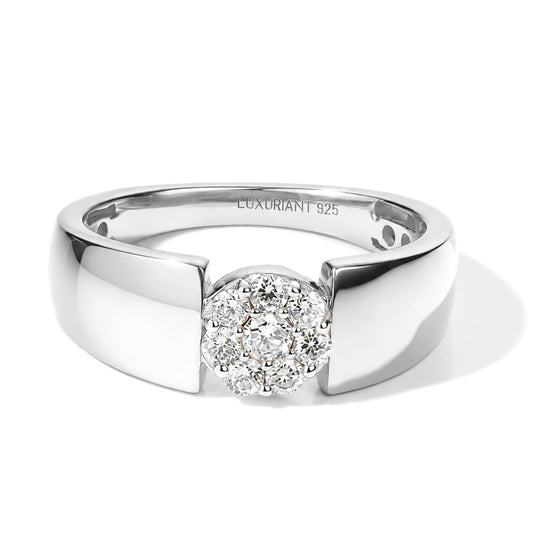 LUXURIANT DIAMOND - Lab Grown Diamant SI-GH Ring 925 Silber Roségold Vermeil (Größe 17.00) (10-15 Werktage Lieferzeit) ) ca. 0.25 ct