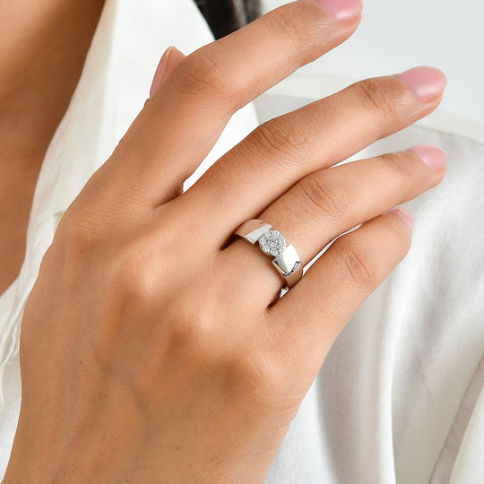 LUXURIANT DIAMOND - Lab Grown Diamant SI-GH Ring 925 Silber Platiniert (Größe 21.00) ca. 0.25 ct