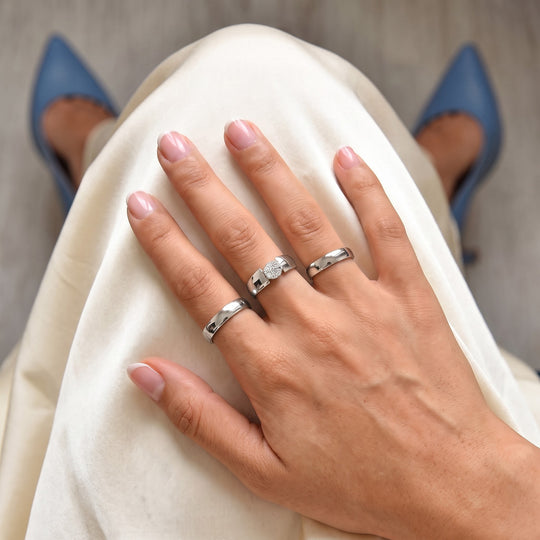 LUXURIANT DIAMOND - Lab Grown Diamant SI-GH Ring 925 Silber Platiniert (Größe 21.00) ca. 0.25 ct