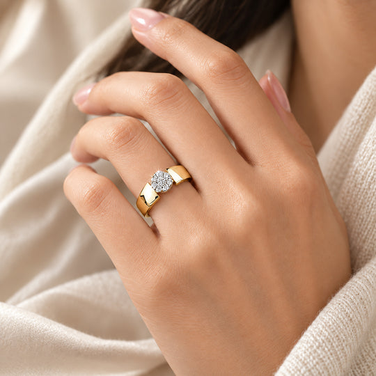 LUXURIANT 0,25 ct. SI-GH Labor Diamant Ring, 925 Silber Roségold Vermeil